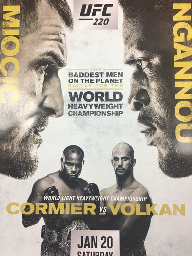 UFC 220 - 2018 poster Miocic vs Ngannou Cormier vs Volkan