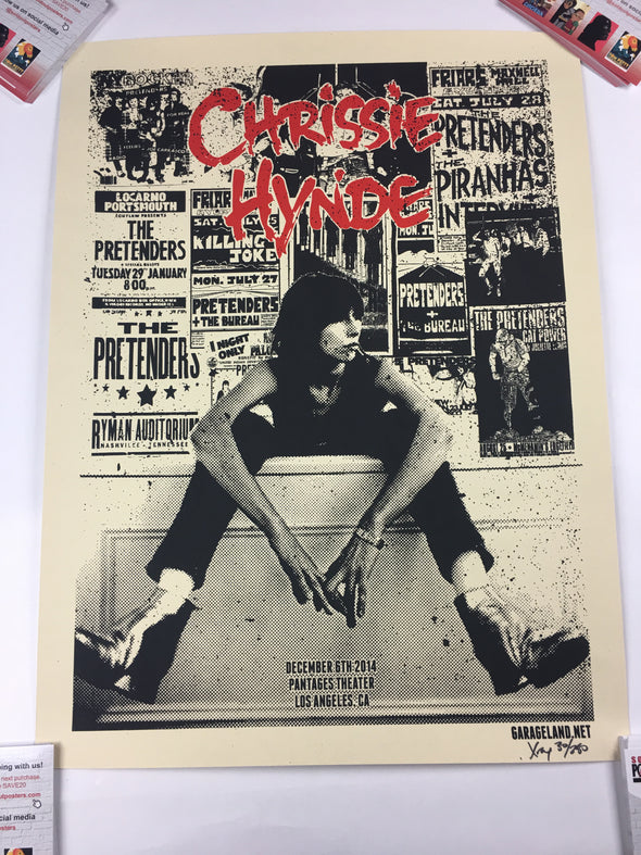 Chrissie Hynde - 2014 Xray Poster Los Angeles, CA Pantages Theater