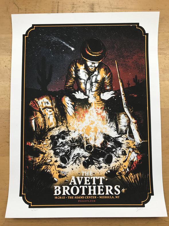 The Avett Brothers - 2013 Zeb Love poster Missoula, MT Adams Center