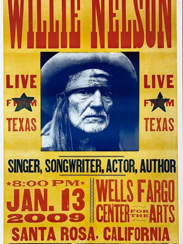 Willie Nelson - 2009 Hatch Show Print 1/13 poster Santa Rosa, CA