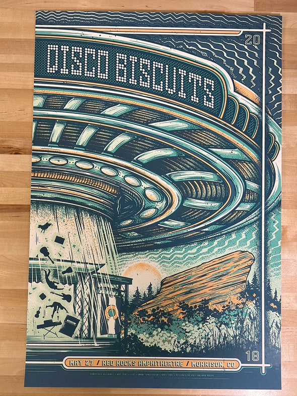 The Disco Biscuits - 2018 Half Hazard poster Red Rocks Morrison, CO