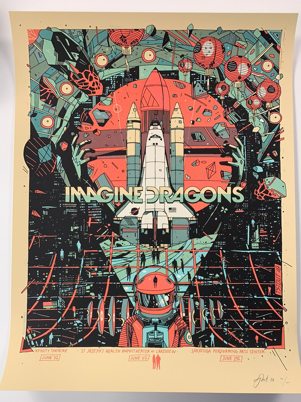 Imagine Dragons - 2018 Tyler Stout poster Saratoga, Hartford, Syracuse