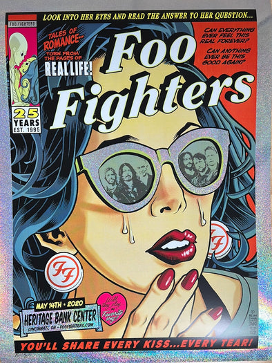 Foo Fighters - 2020 Brian Ewing poster Cincinnati, OH Dot Foil AP