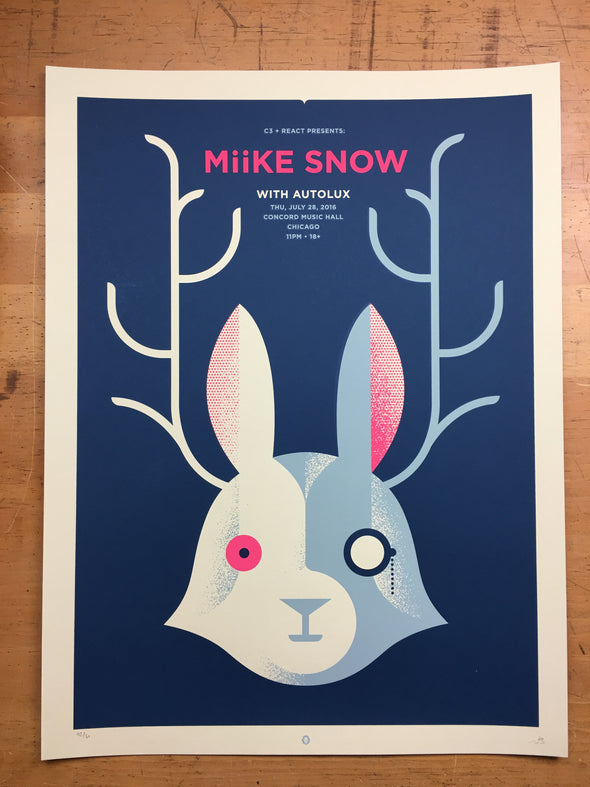 Miike Snow - 2016 Delicious Design League poster Chicago, IL Concord Music Hall