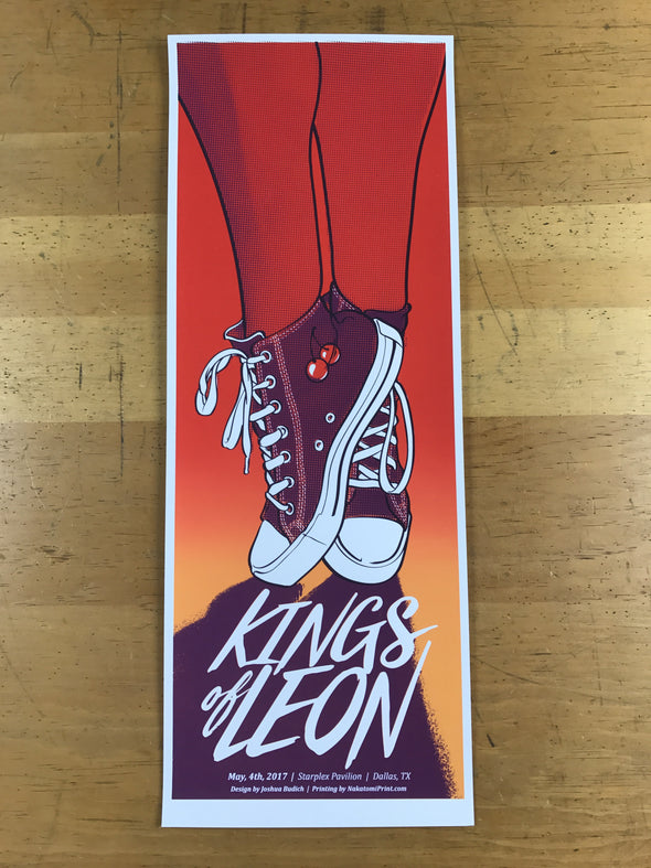 Kings of Leon - 2017 Joshua Budich poster Dallas, TX Starpress Pavilion