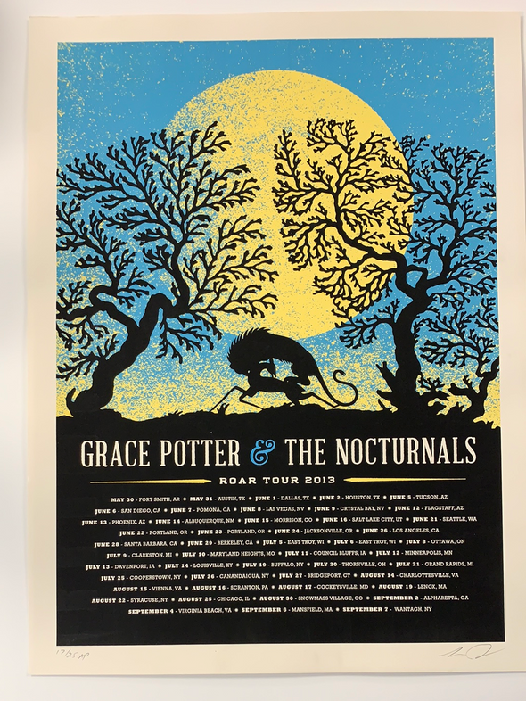 Grace Potter - 2013 Aesthetic Apparatus poster (damaged) road tour BLUE