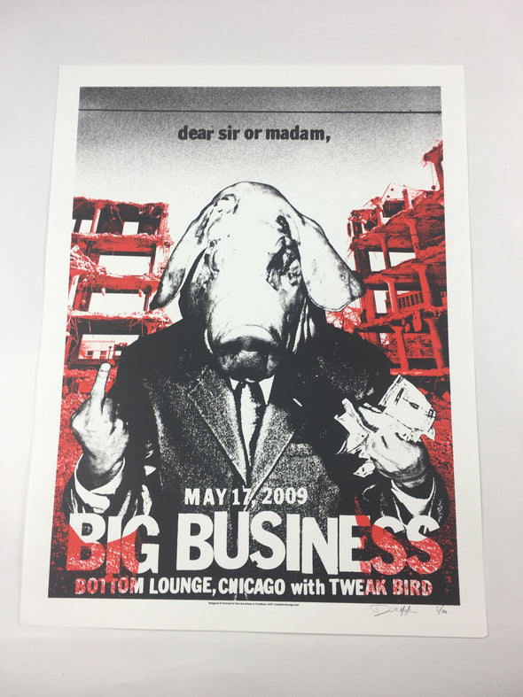 Big Business - 2009 Dan MacAdam Crosshair Poster Chicago, IL Bottom Lounge