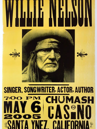 Willie Nelson - 2005 Hatch Show Print 5/6 poster Santa Ynez, CA