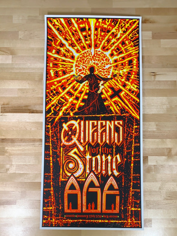 Queens of the Stone Age - 2018 Brad Klausen poster Seattle, WA Key Arena