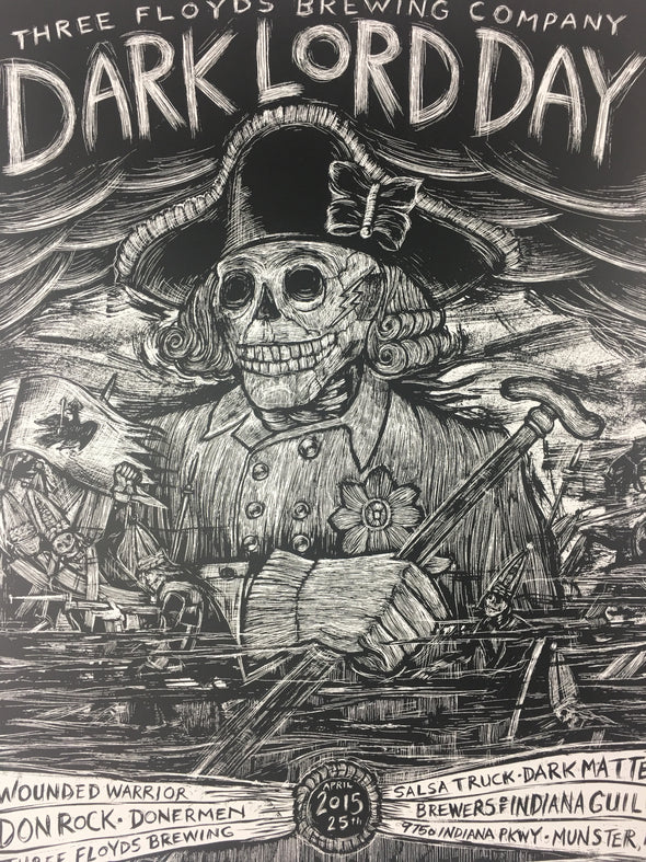 Dark Lord Day - 2015 Dan Grzeca Poster Munster, IN Three Floyds Brewery Variant