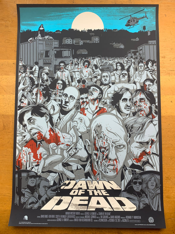 Dawn of the Dead - 2011 Jeff Proctor Poster Blue VARIANT S/N