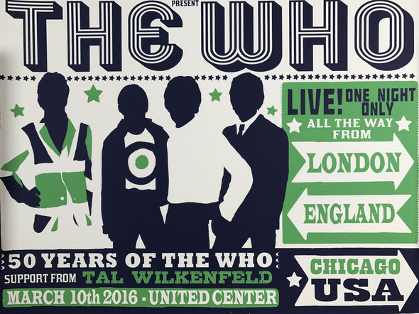 The Who - 2016 Chris Hopwell poster Jacknife Chicago, IL United Center