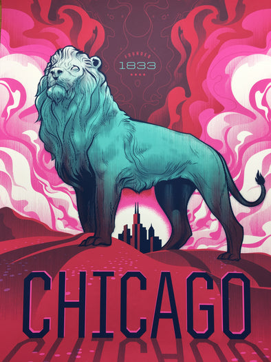 Chicago Bronze Lion - Delicious Design League poster Art Print