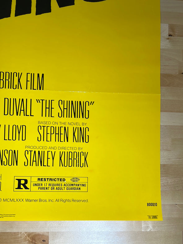 The Shining - 1980 one sheet movie poster original vintage 27x41