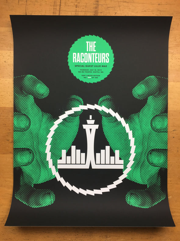 The Raconteurs - 2019 Draplin Design Co. poster Seattle, WA WaMu Theater