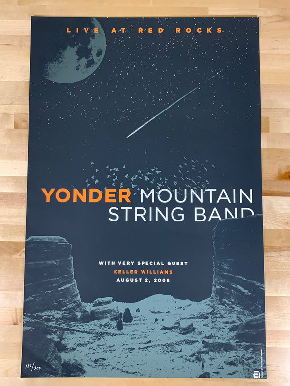 Yonder Mountain String Band - 2008 Anthem Branding poster Red Rocks Morrison, CO