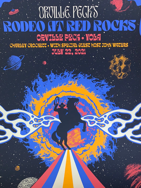 Orville Peck's Rodeo - 2021 Status Serigraph poster Red Rocks, Morrison