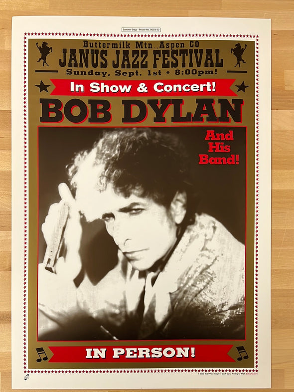 Bob Dylan - 2002 Geoff Gans poster Aspen, CO Janus Jazz Fest