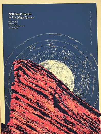 Nathaniel Rateliff & the Night Sweats - 2021 poster Red Rocks Morrison, CO