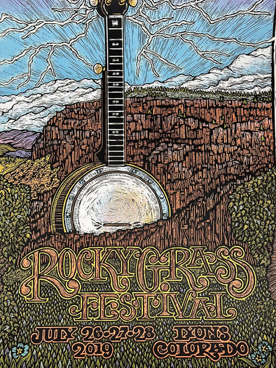 Rocky Grass Festival - 2019 Voodoo Catbox poster Lyons, CO