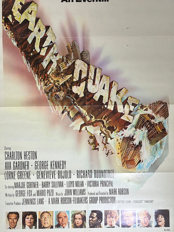 Earthquake - 1974 one sheet movie poster original vintage 27x41