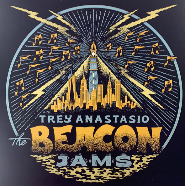 Trey Anastasio - 2020 Your Cinema poster New York, NY The Beacon Jams Gold and Blue