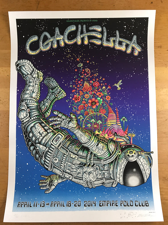 Coachella - 2014 EMEK Indio poster print 1st edition Blue Sky ed of 60!