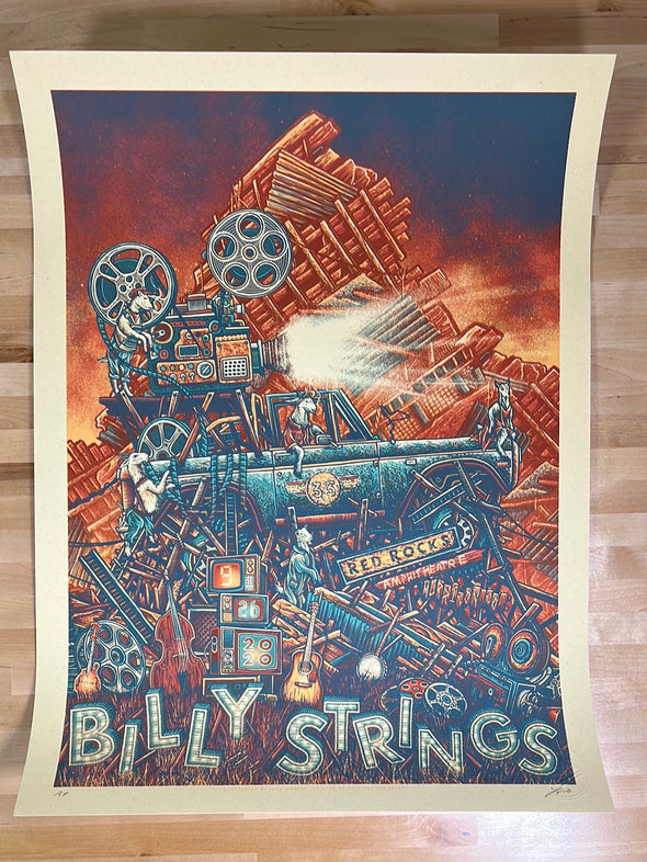 Billy Strings - 2020 Luke Martin poster Red Rocks Morrison, CO AP