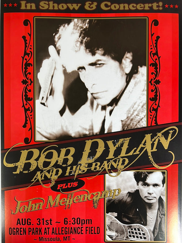 Bob Dylan - 2010 Geoff Gans poster Missoula, MT John Mellencamp