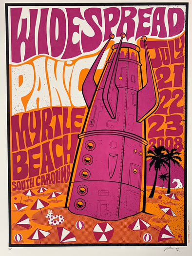 Widespread Panic - 2008 Methane poster Myrtle Beach, SC AP