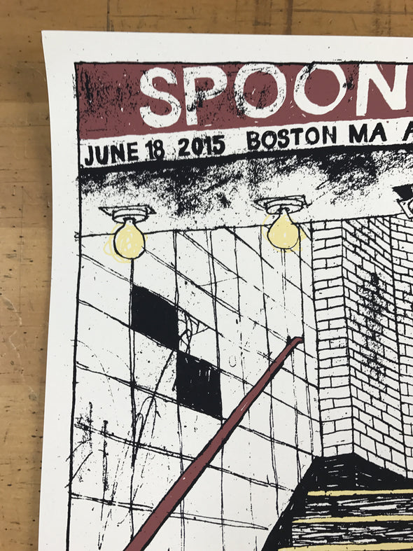 Spoon - 2015 Leslie Herman poster Boston, MA House of Blues