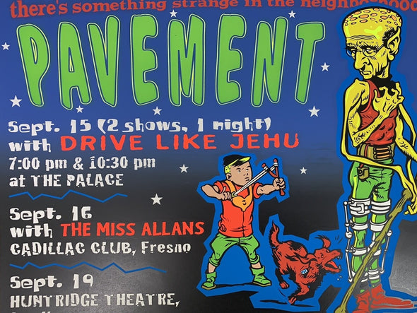 Pavement - 1994 T.A.Z. poster Hollywood Fresno Vegas 1st ed