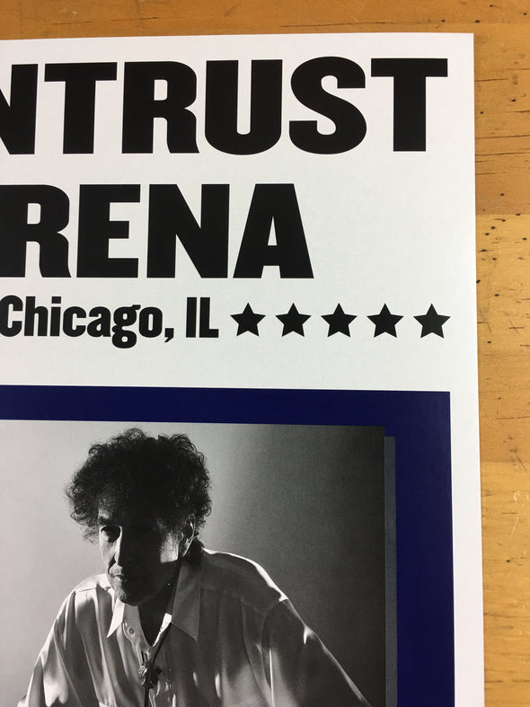 Bob Dylan - 2017 Geoff Gans Poster Chicago Wintrust Arena RED