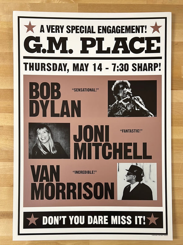 Bob Dylan - 1998 Geoff Gans poster Vancouver, BC Van Morrison