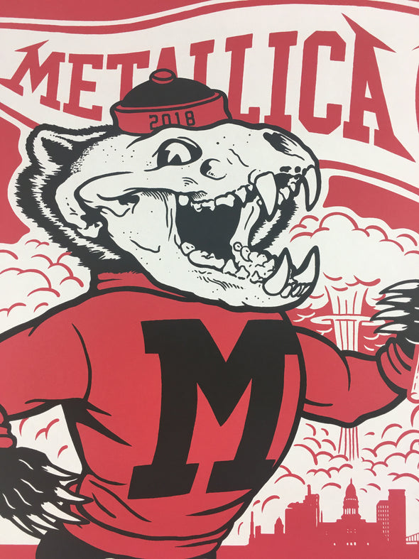 Metallica - 2018 Ames Design Poster Madison, WI Kohl Center Arena Variant