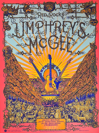 Umphrey's McGee - 2017 Pete Herzog poster Red Rocks Morrison, CO