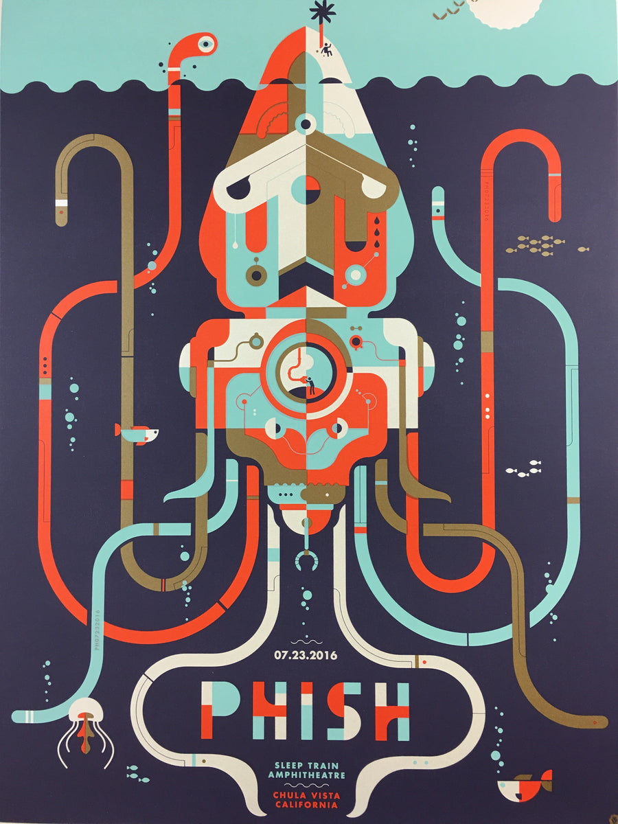 Phish - 2016 Delicious Design Poster Marysville Sleep Train Amphitheat ...