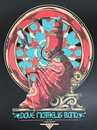 Dave Matthews Band - 2021 Zeb Love poster Fiddler's Green, CO 10/8
