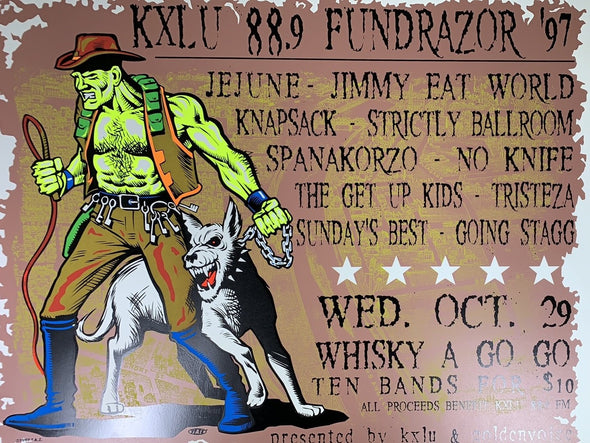 KXLU Fundraiser - 1997 T.A.Z. poster Los Angeles, CA 1st ed
