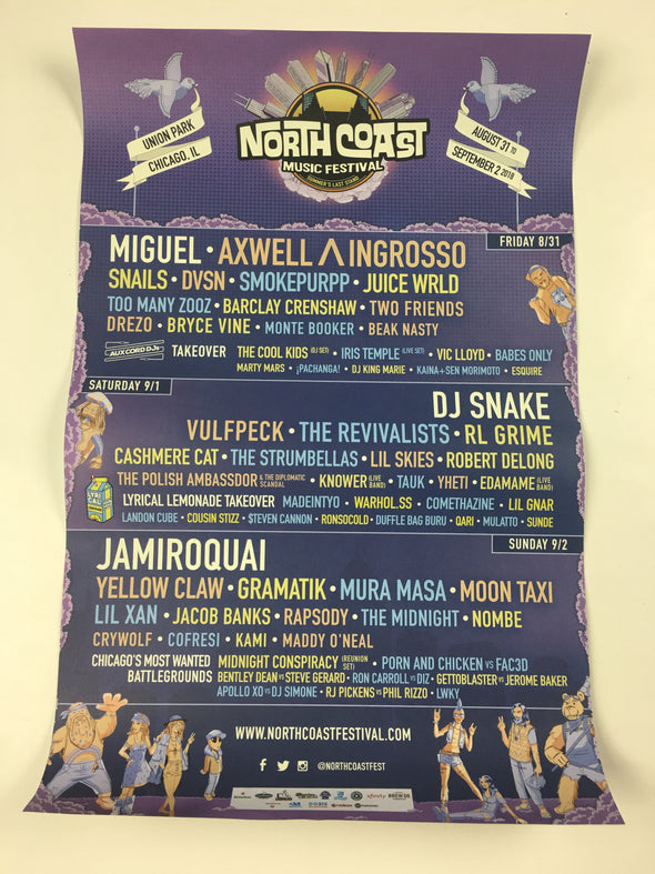 North Coast Music Festival - 2018 Poster Chicago, IL Union Park