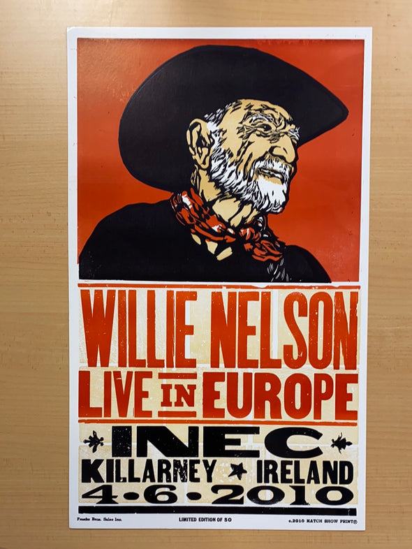Willie Nelson - 2010 Hatch Show Print 6/4 poster Killarney, Ireland