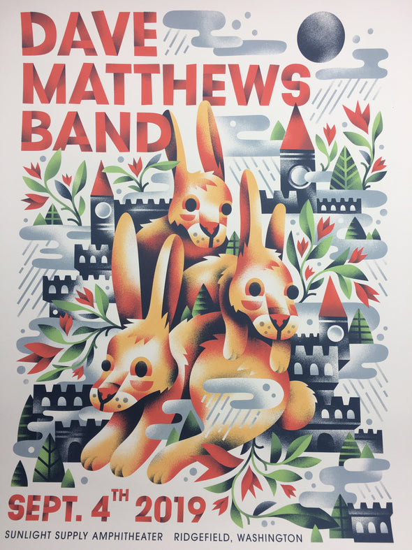 Dave Matthews Band - 2019 Aren Vandenburgh poster Ridgefield, WA Sunlight Supply