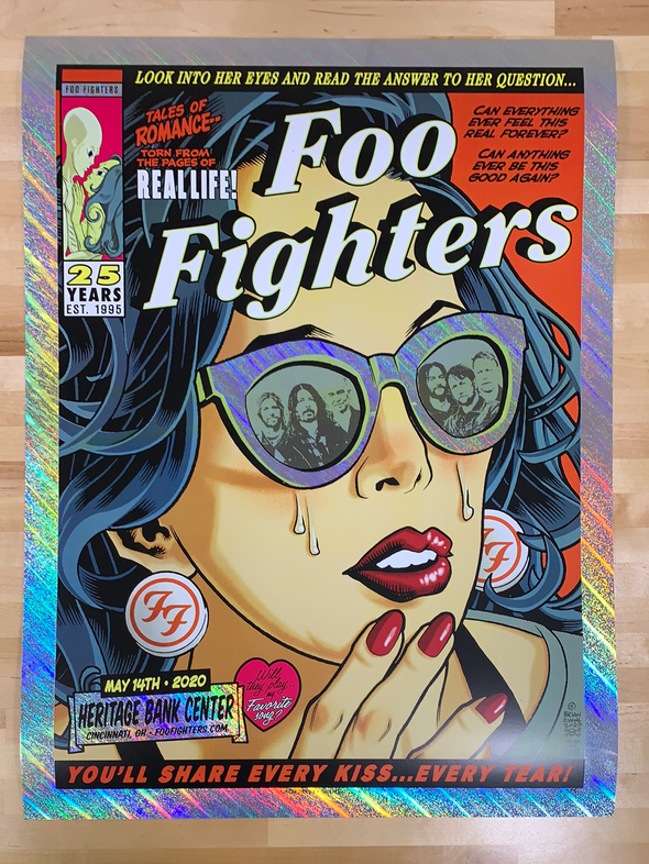 Foo Fighters - 2020 Brian Ewing poster Cincinnati, OH Rapture Foil