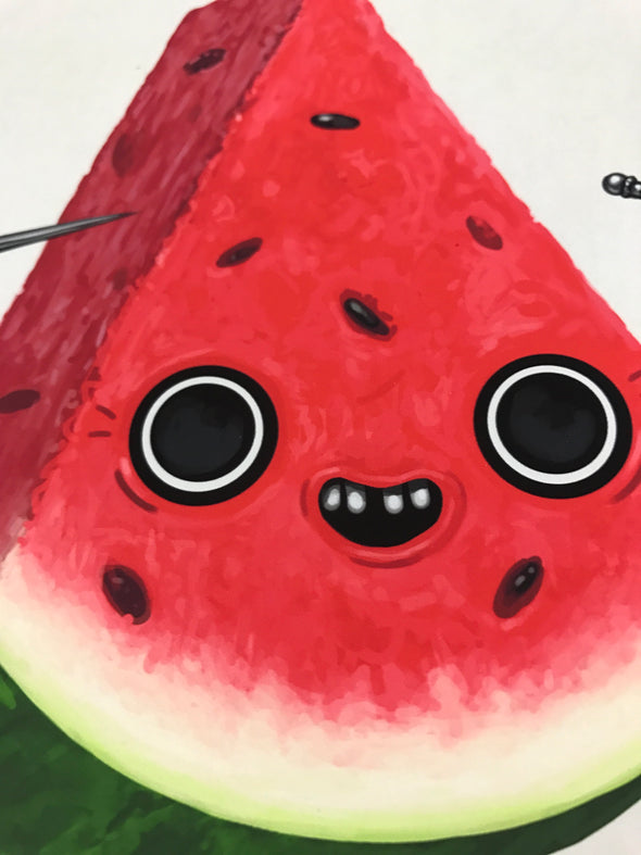 Food Dudes Stiletto - 2017 Mike Mitchell poster art print watermelon