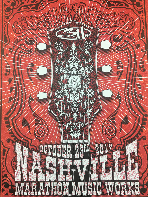 311 - 2017 Derek Hatfield poster Nashville, TN Marathon Music Works