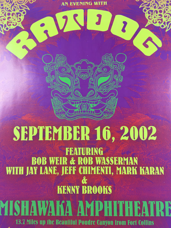 Ratdog - 2002 Poster Bellvue, CO Mishawaka Amphitheater