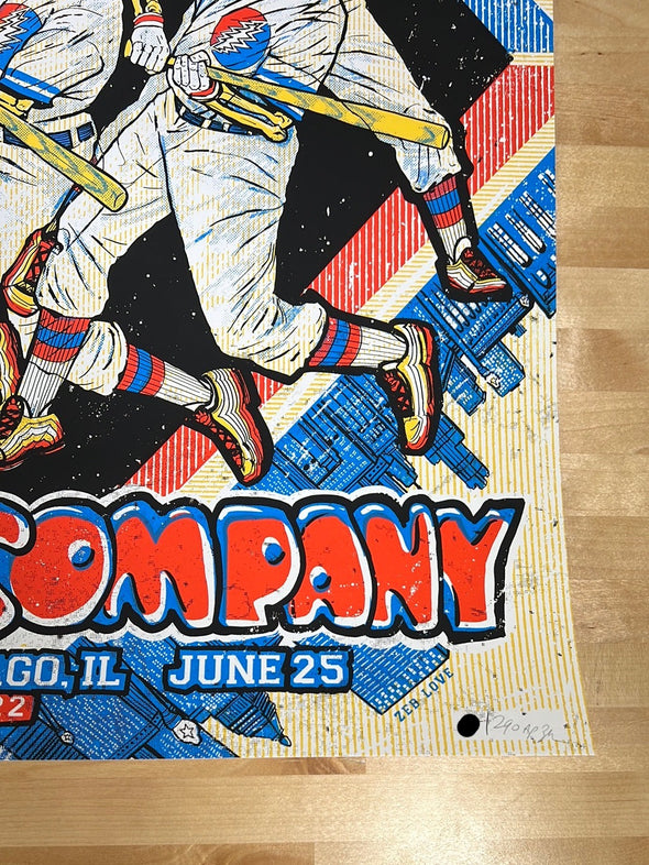 Dead & Company - 2022 Zeb Love poster Wrigley Field, Chicago, IL S/N
