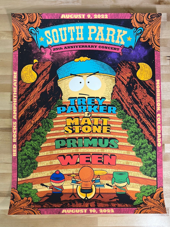 Primus Ween - 2022 Status Serigraph poster Red Rocks South Park S/N