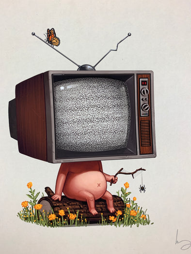 Mike I - 2017 Mike Mitchell TV head poster print Mikeland