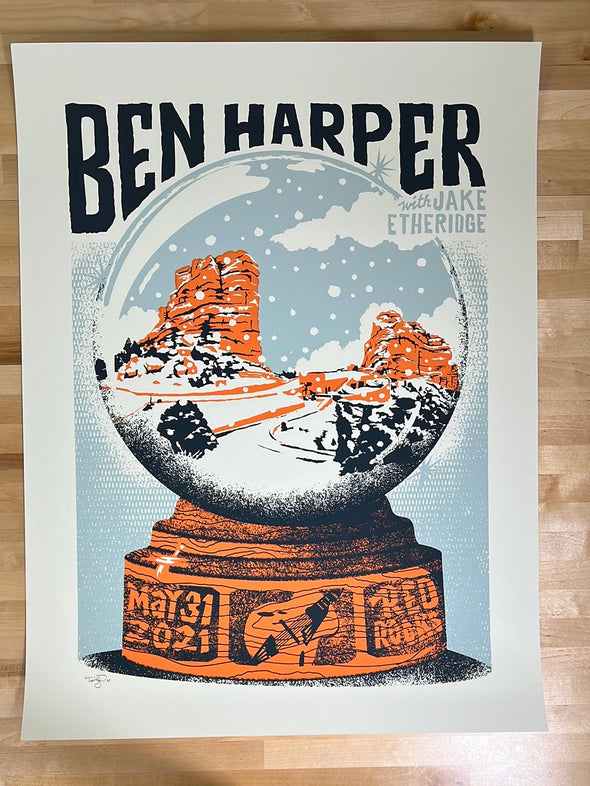 Ben Harper - 2021 Furturtle Show Prints poster Red Rocks Morrison, CO